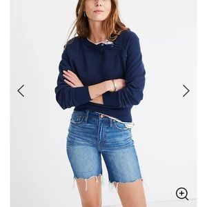 High-Rise Mid-Length Denim Shorts in Erwin Wash